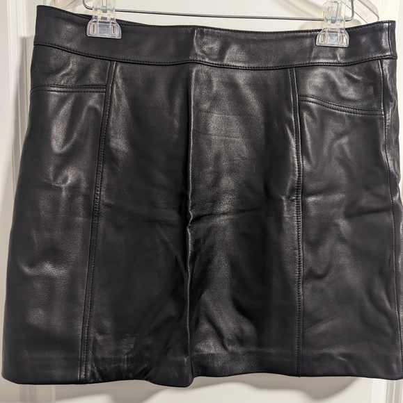 Beautiful! Reiss Arden black leather mini skirt - Picture 4 of 6